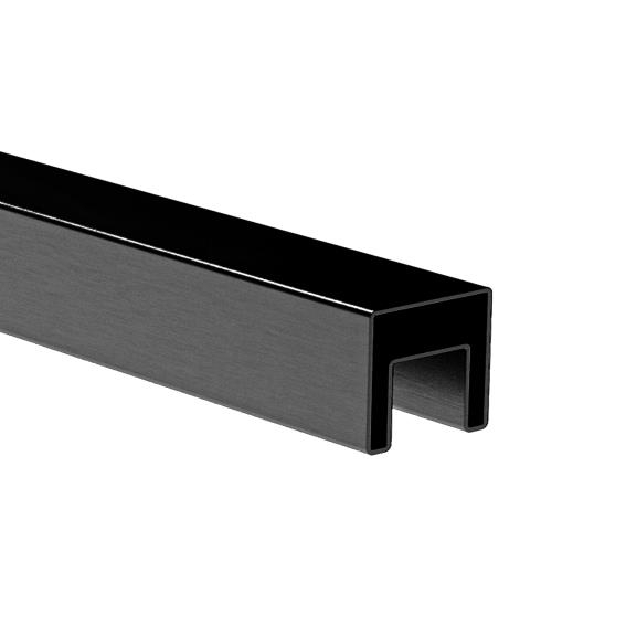 Handlaufprofil Vierkant Aluminium L=2900 mm schwarz eloxiert fuer Glasgelaender-89-11AL6925540SEB-A.4