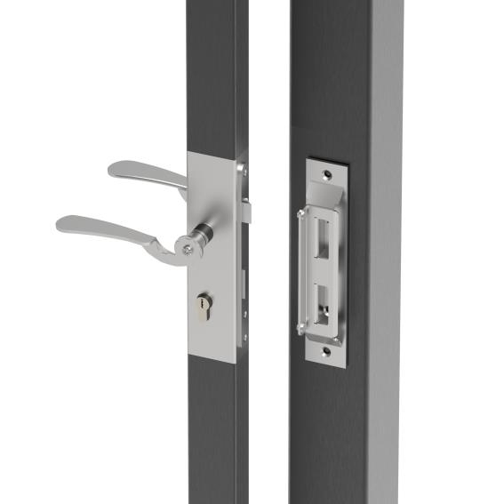 Torschloss-Set Stahl fuer 40x40 mm Profile verzinkt-89-11BR40X40SET-A.4