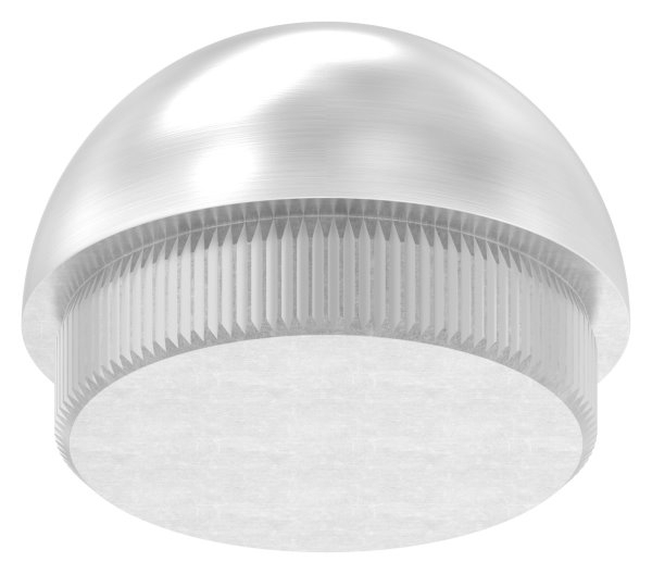 Einschlagkappe V2A Edelstahl fuer Rohr Ø 42-4x2-5 mm halbrund- mit Raendelung-11-5045.4