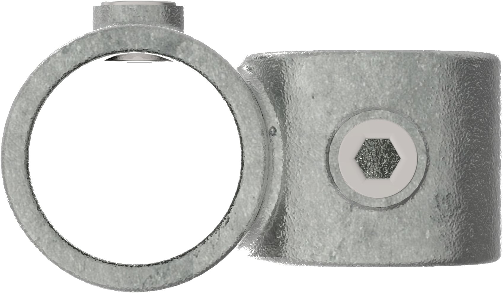 Rohrverbinder Kreuzstueck vorgesetzt 90° Ø 48-3 mm -1 1-2- - Temperguss verzinkt - 161D48-161D48