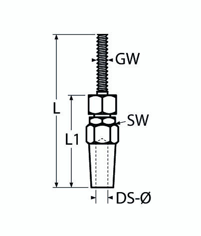 Gewindeterminals zur Selbstmontage fuer 4 - 8 mm Seil aus V4A Verkauf erfolgt in VPEs-66-64-411.8406