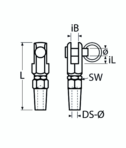 Gabelterminals zur Selbstmontage fuer 4 - 8 mm Seil aus V4A Verkauf erfolgt in VPEs-66-64-411.8404