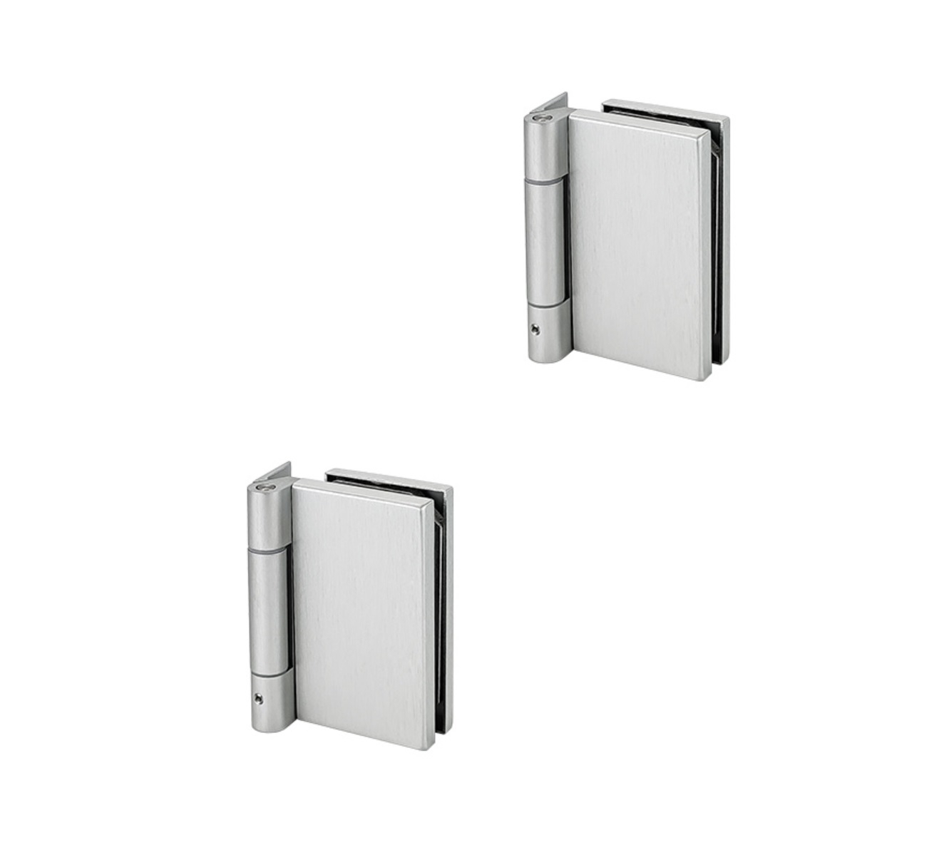 Glastuerscharnier Aluminium Satin-INOX fuer Glas 6-10mm- 50kg-89-11GSALD816SVA-A.4
