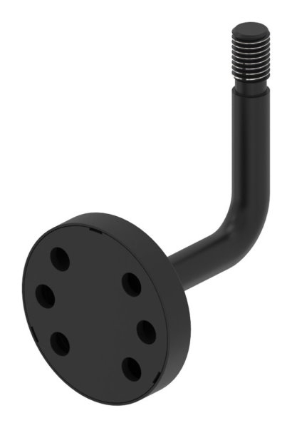 Handlaufhalter Aussengewinde inkl- Abdeckrosette -Ronde und Buegel verschweisst- V2A RAL 9005 matt-88-1150504-240-75.9005
