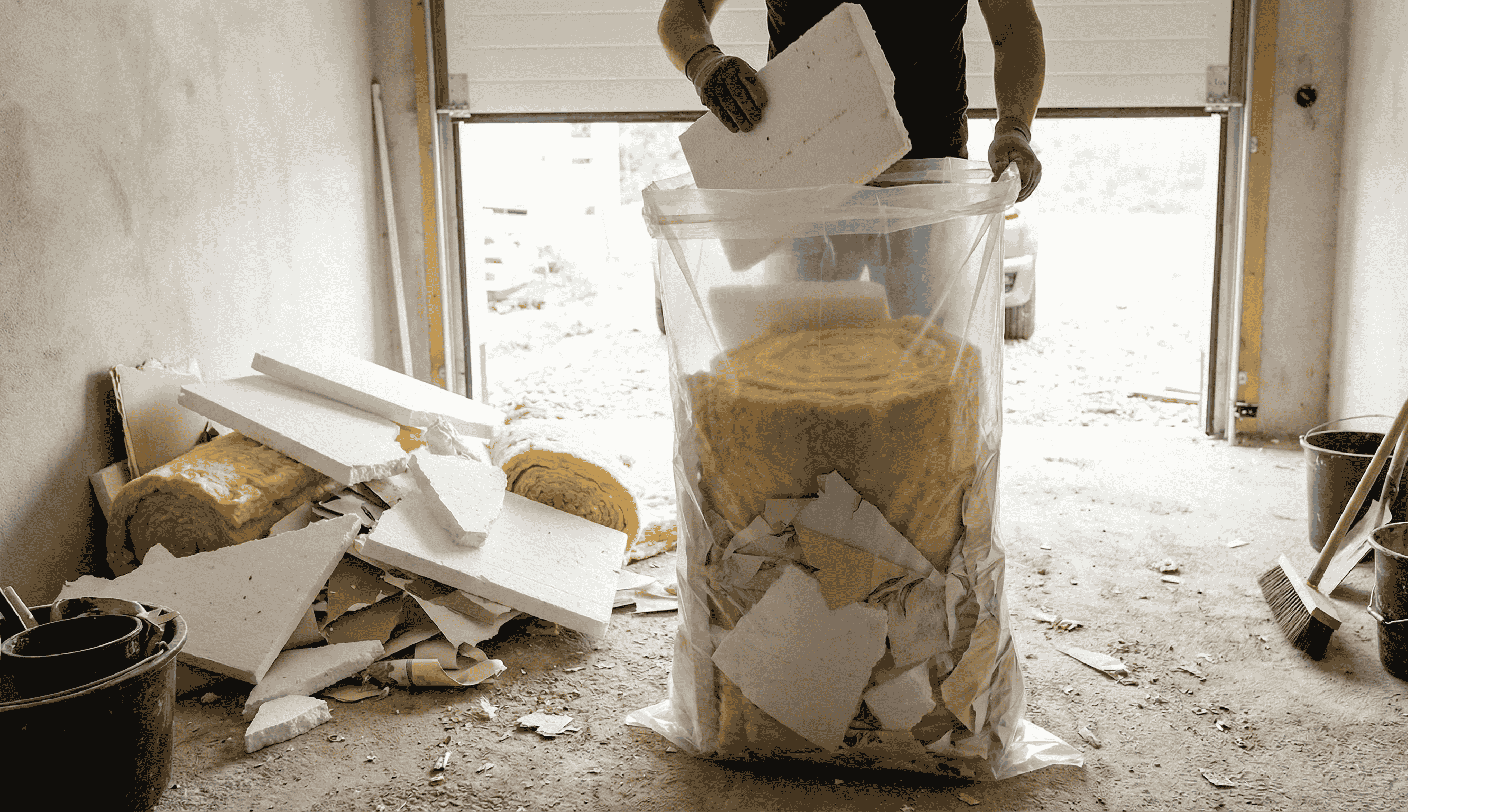 50 Stueck - Styroporsaecke 500 Liter Transparent 65my - Riesige Muellsaecke 200cm lang - Ideal fuer Daemmung - Bau-1SFB600-400X200065