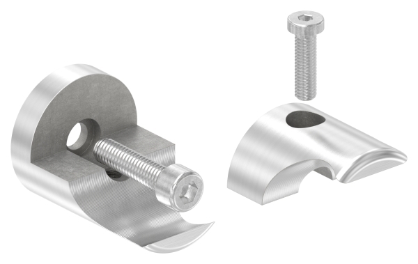 Klemmprofilhalter Edelstahl V2A fuer Ø 27 mm- gerade- geschliffen-88-1155351-240.00