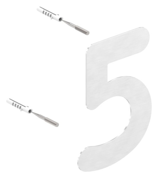 Hausnummer 5 - klein - Masse- 110 mm x 150 mm - V2A-11-8055.4