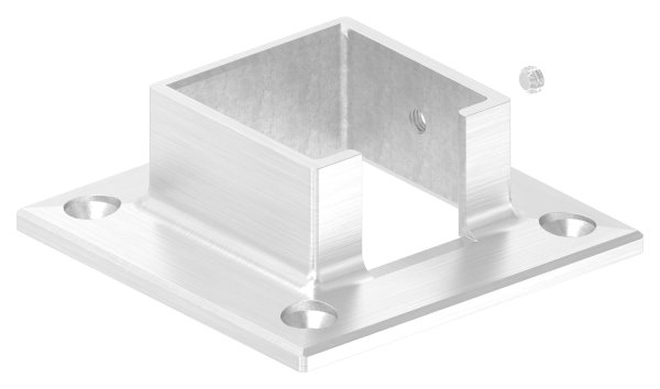 Wandbefestigung Edelstahl V2A fuer Quadratnutrohr 40 x 40 mm- geschliffen Korn 240-88-1160376.240