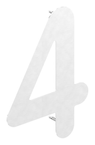 Hausnummer 4 - gross - Masse- 200 mm x 300 mm - V2A-11-8068.4
