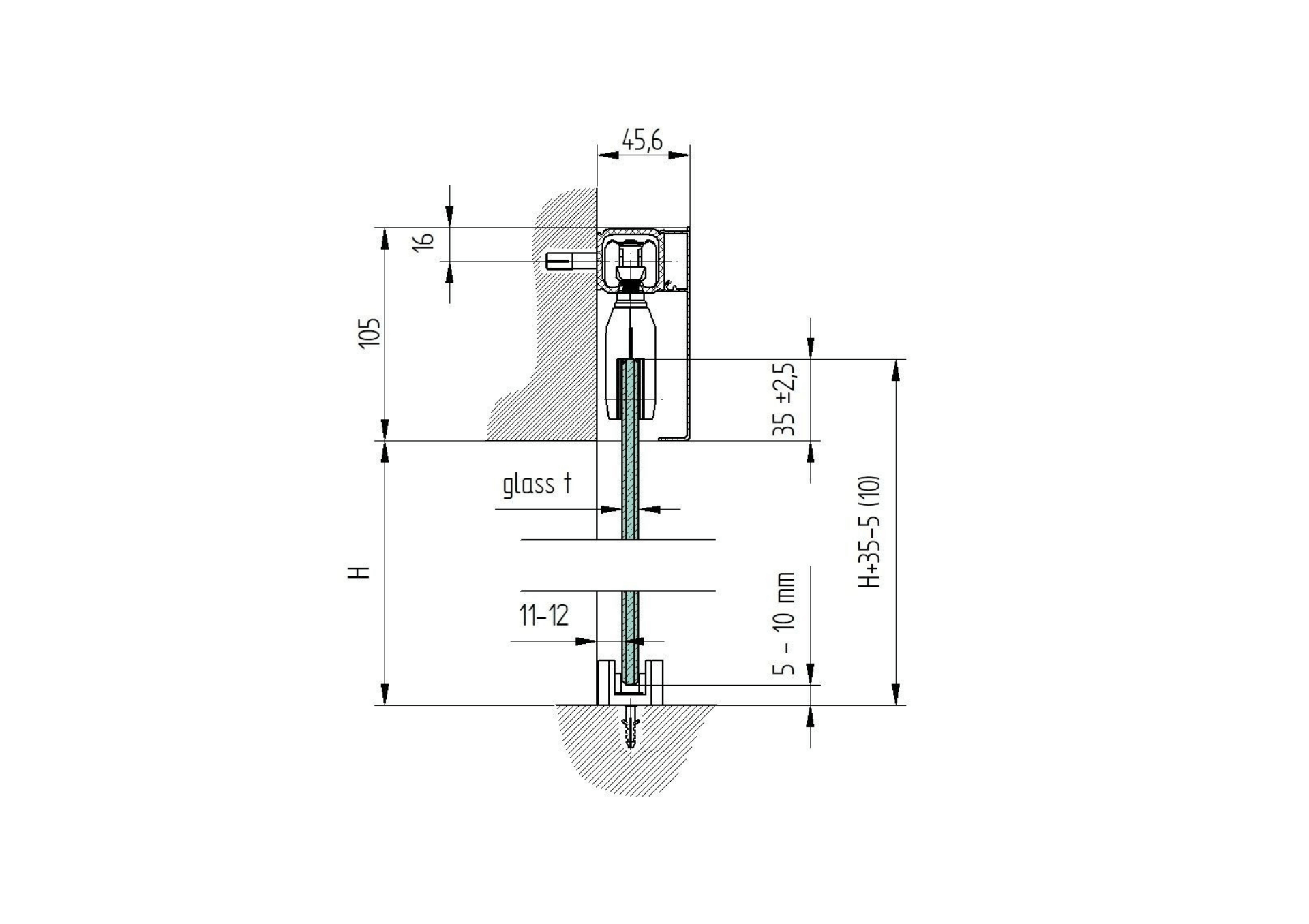 Glastuer Schiebetuersystem Oberfuehrung Aluminium 2000mm fuer 8-10mm Glas 90kg-89-11GSALP8102NESET-A.4