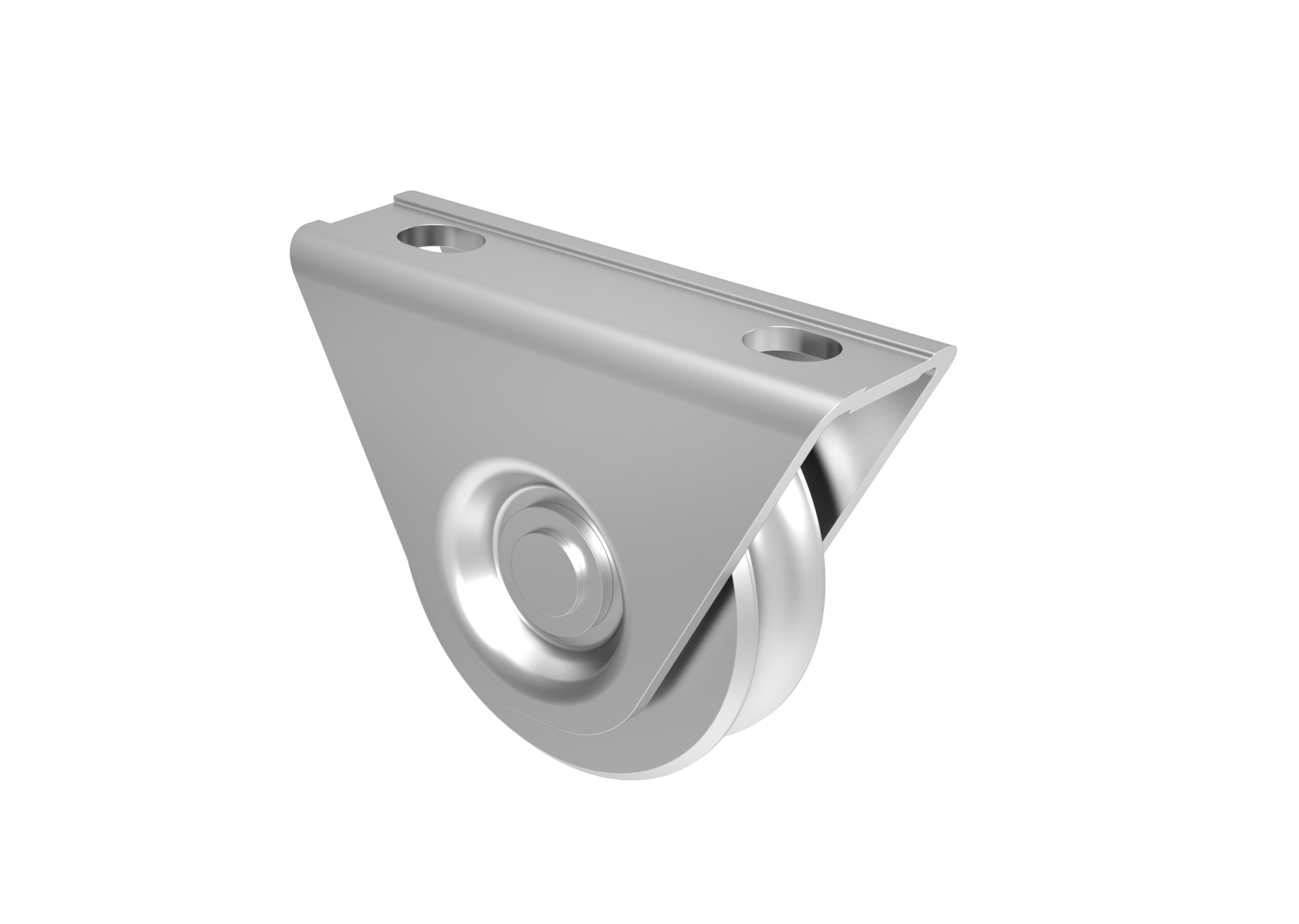 Schiebetorrolle mit U-Profil Edelstahl V2A Ø 78 mm R10 mit Stuetze-89-11H831U80R10-A.4