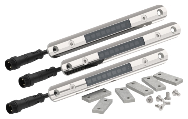 LED-Modul-Set Edelstahl fuer Rundrohr 42-4 - 48-3 mm 3000K dimmbar -3 Stk-88-11LED-M.3000K