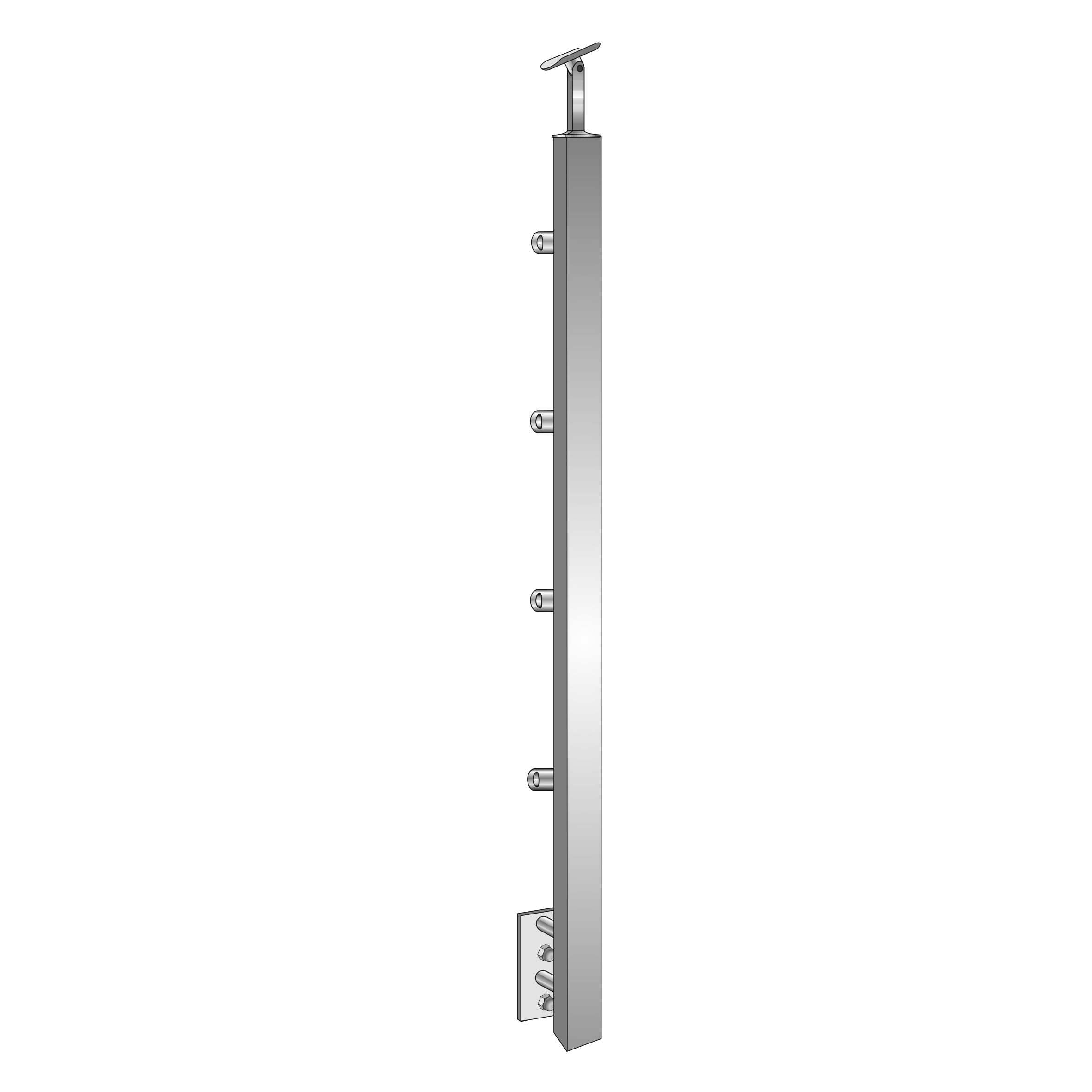 Gelaenderpfosten V2A 40x40x900 mm seitl- Verankerung- 4x Fuellstabhalter d12-14-0088ER-A.4