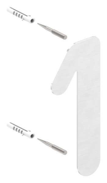 Hausnummer 1 - klein - Masse- 110 mm x 150 mm - V2A-11-8051.4
