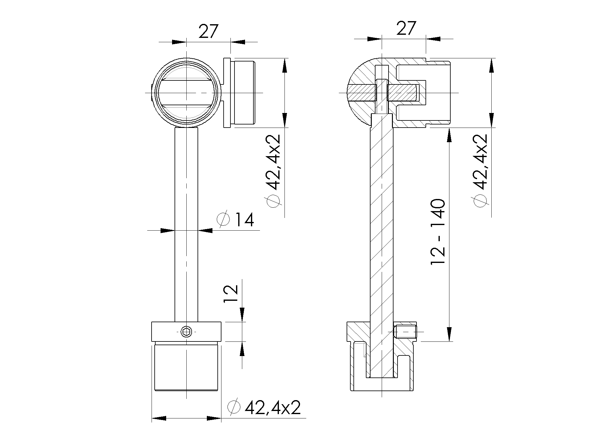 Gelenkverbinder Edelstahl AISI 304 stellbar geschliffen fuer Rundrohre-89-11A0720242-A.4