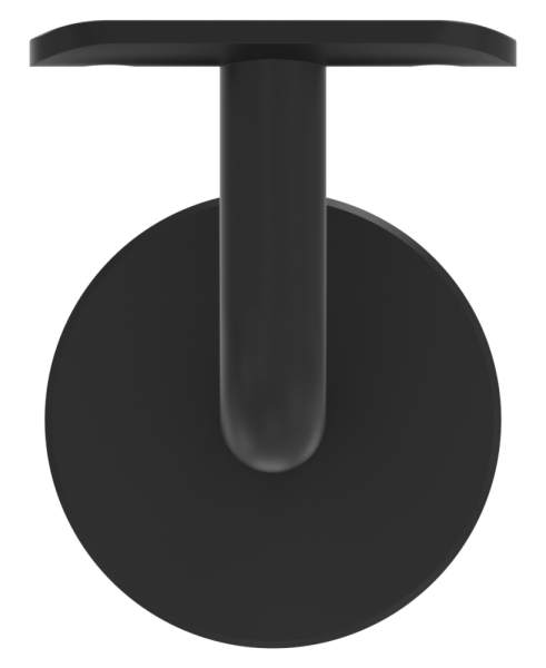 Handlaufhalter mit Platte 42-4mm- -Ronde und Buegel verschweisst- V2A in RAL 9005 beschichtet-88-1150369-240-42.9005