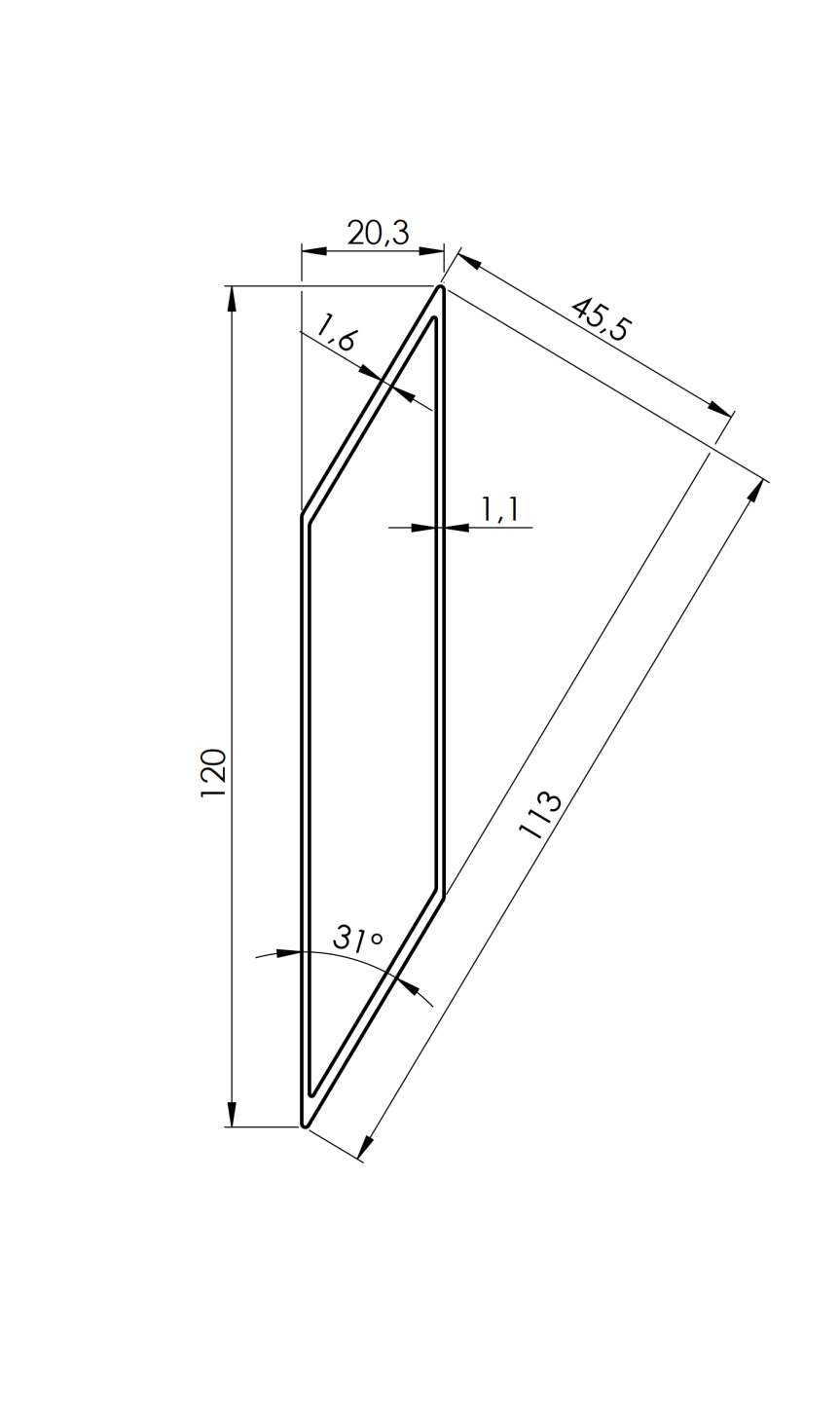 Jalousieprofil Aluminium 20 x 120 x 2000 mm Anthrazit RAL 7016 strukturiert-89.FGL1S20X1202000R7016