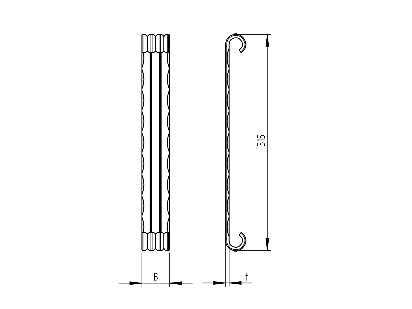 Torabschlussleiste Stahl 315 x 40 x 5 mm Rohzustand-89-11B10940M-A.4