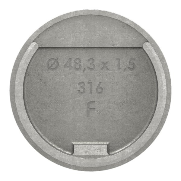 Endkappe - flache Ausfuehrung - fuer Nutrohr Ø 48-3 mm - V4A-12-2301.1