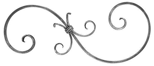 Zierteil - Masse- 220x520 mm - Material- 16x8 mm - Stahl S235JR- roh-30-1738.8