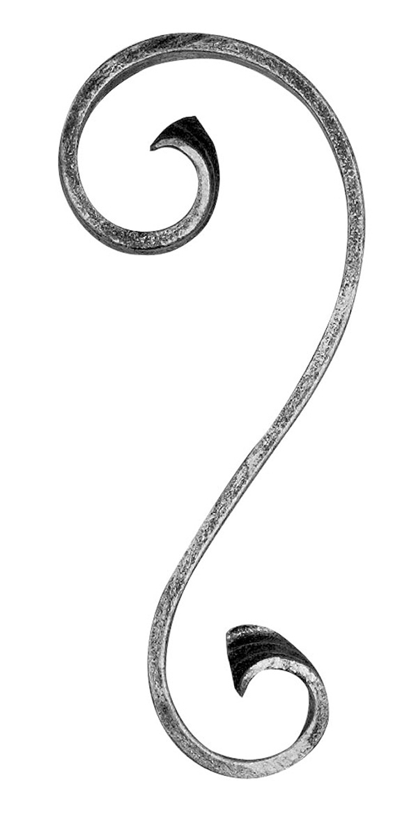 S-Schnecke - Masse- 150x60mm - Material- 10x4 - Stahl S235JR- roh-30-3701.8