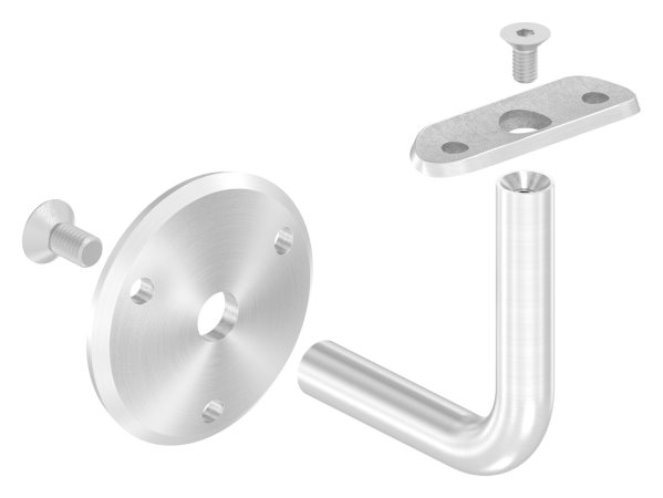 Handlaufhalter mit Ronde 70x5 mm und Halteplatte fuer Ø 42-4 mm V2A-11-2037.4