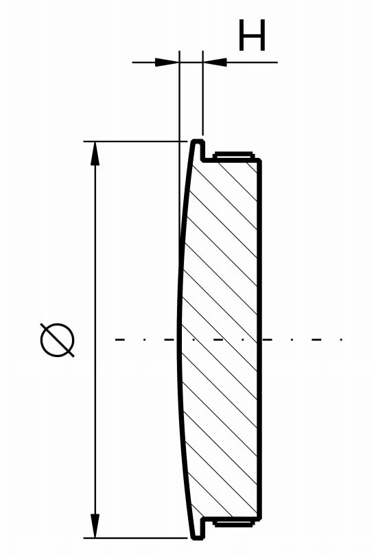 Rohrstopfen leicht gewoelbt  fuer Rundrohr- Ø 42-4x2 mm V2A-11-6005-A.4