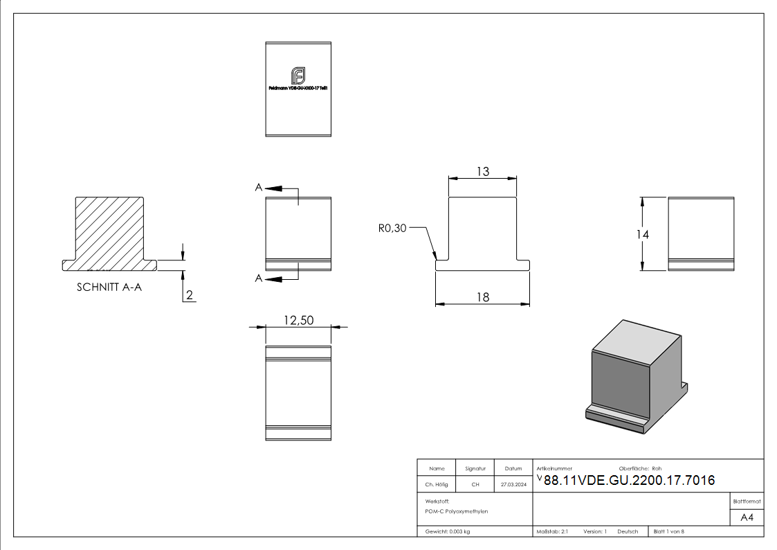 Montage-Set Vordach fuer Glas 17-52 mm- L = 2205 mm- RAL 7016-88-11VDE-GU-2200-17.7016