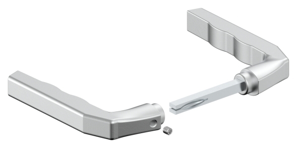 Tuerdruecker-Paar Aluminium gerade 8x8 mm Vierkantstift verzinkt-88.1115390