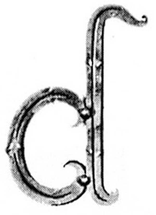 Buchstabe d - Klein - 100x80 mm - Stahl -Roh- S235JR-30-3149.8