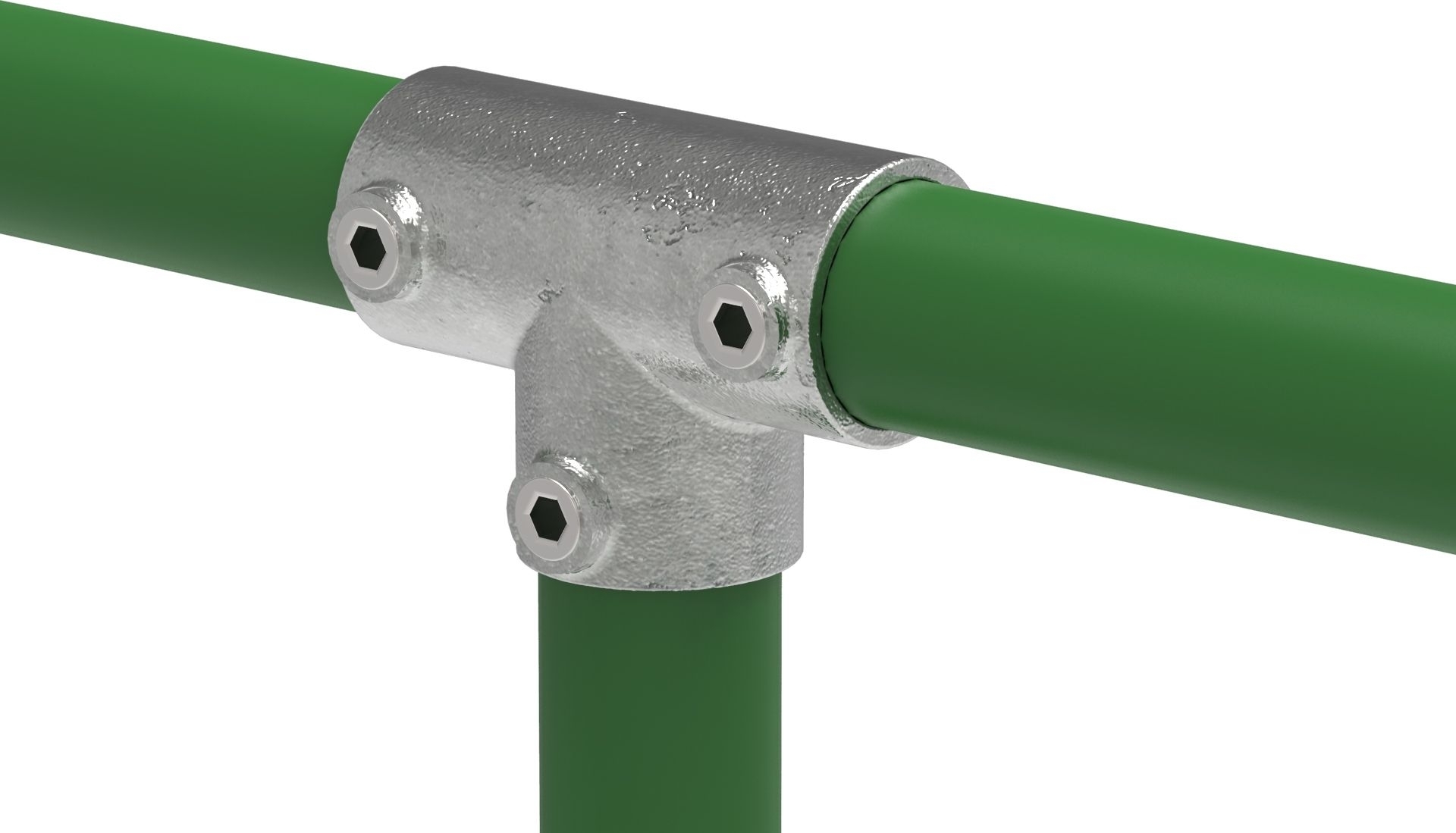 Rohrverbinder - T-Stueck lang - 104D48 - 48-3 mm - 1 1-2- - Feuerverzinkt u. Elektrogalvanisiert-104D48