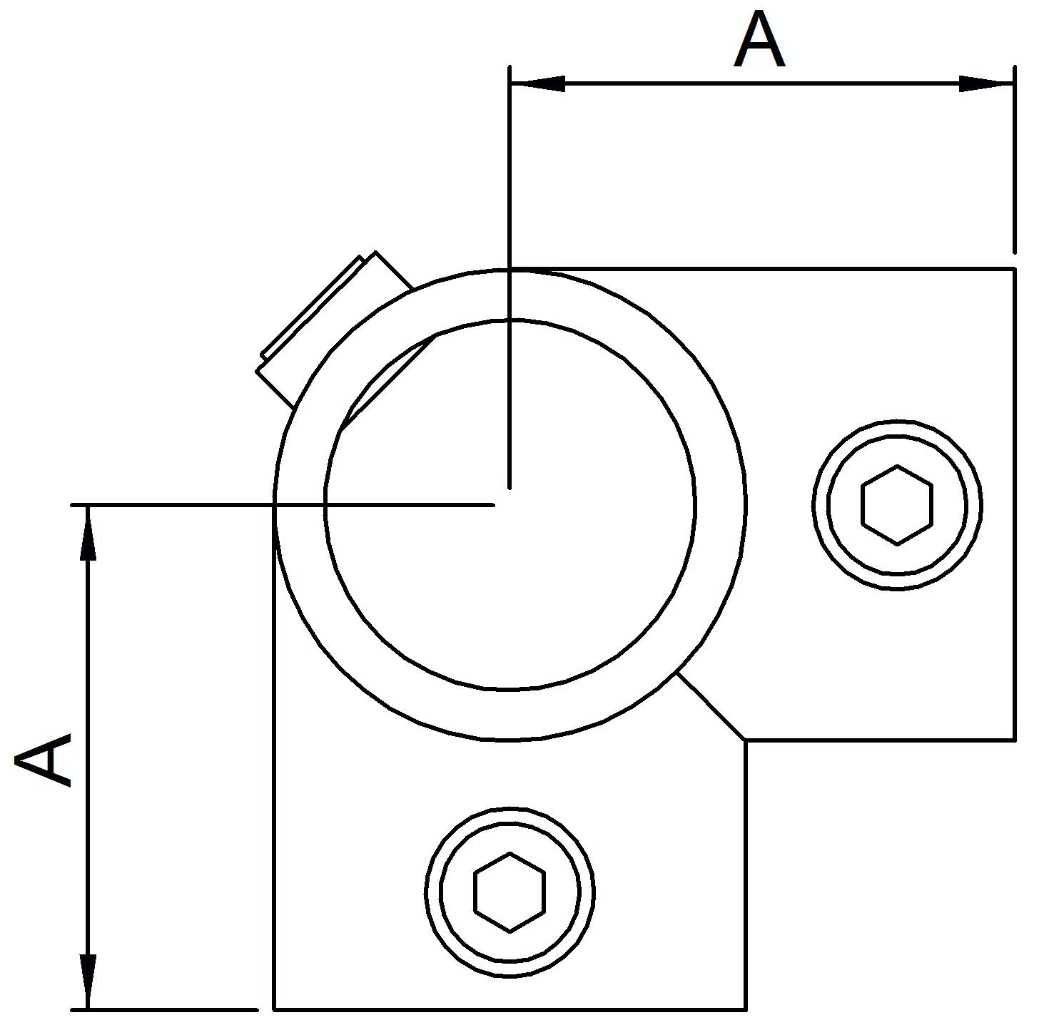 Rohrverbinder - Eckstueck durchgehend - 116S17 - 17-2 mm - 3-8- - Feuerverzinkt u. Elektrogalvanisiert-116S17