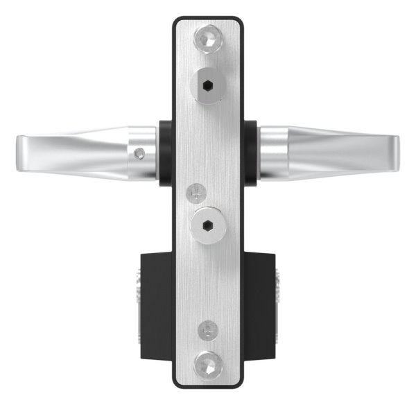 Gittertorschloss GTS 2 fuer Rohrstaerke 60-80mm- montagefertiges Set- schwarz-88-1156704-ALU.9005