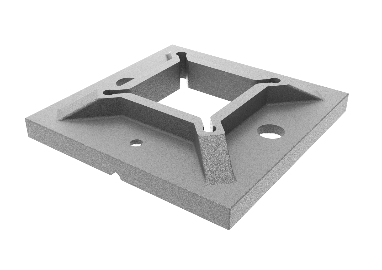 Pfostenflansch Edelstahl AISI 304 fuer 40 x 40 mm Pfosten obere Verankerung-89-11A4940040-A.4