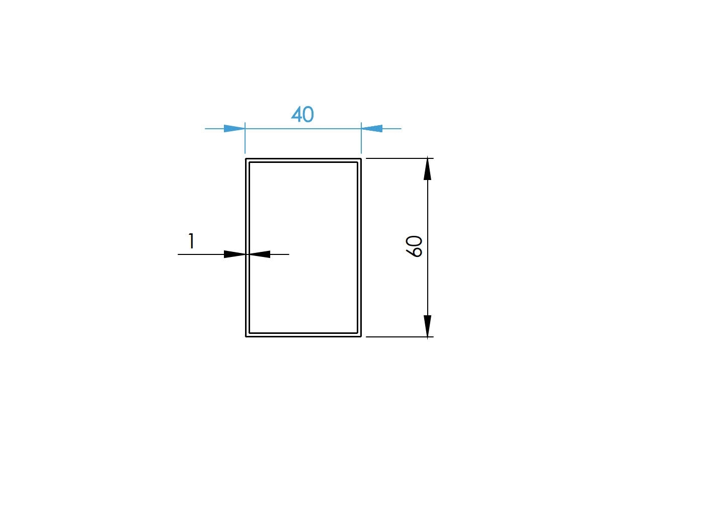 Zaunprofil Aluminium 40x60x1 mm 6000 mm Holzdekor Dunkle Walnuss-89.FGS40X60X16000W01