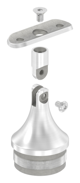 Stuetze mit Gelenk und Halteplatte fuer Rundrohr V2A-12-2157.4