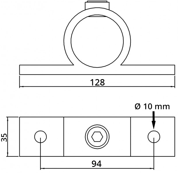 Rohrverbinder - Befestigungsring mit Flansch 2 Bohrungen - 198A27 - 26-9 mm - 3-4- - Feuerverzinkt u. Elektrogalvanisiert-198A27