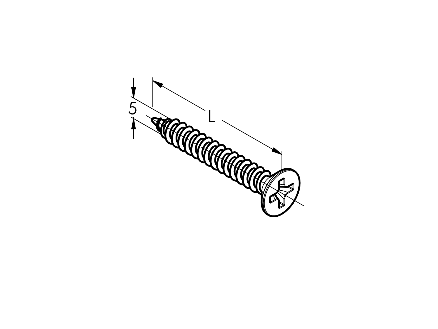 Spanplattenschraube Senkkopf Edelstahl AISI 304 5x45 mm Kreuzschlitz-89-11ADIN7505A5X45-A.4