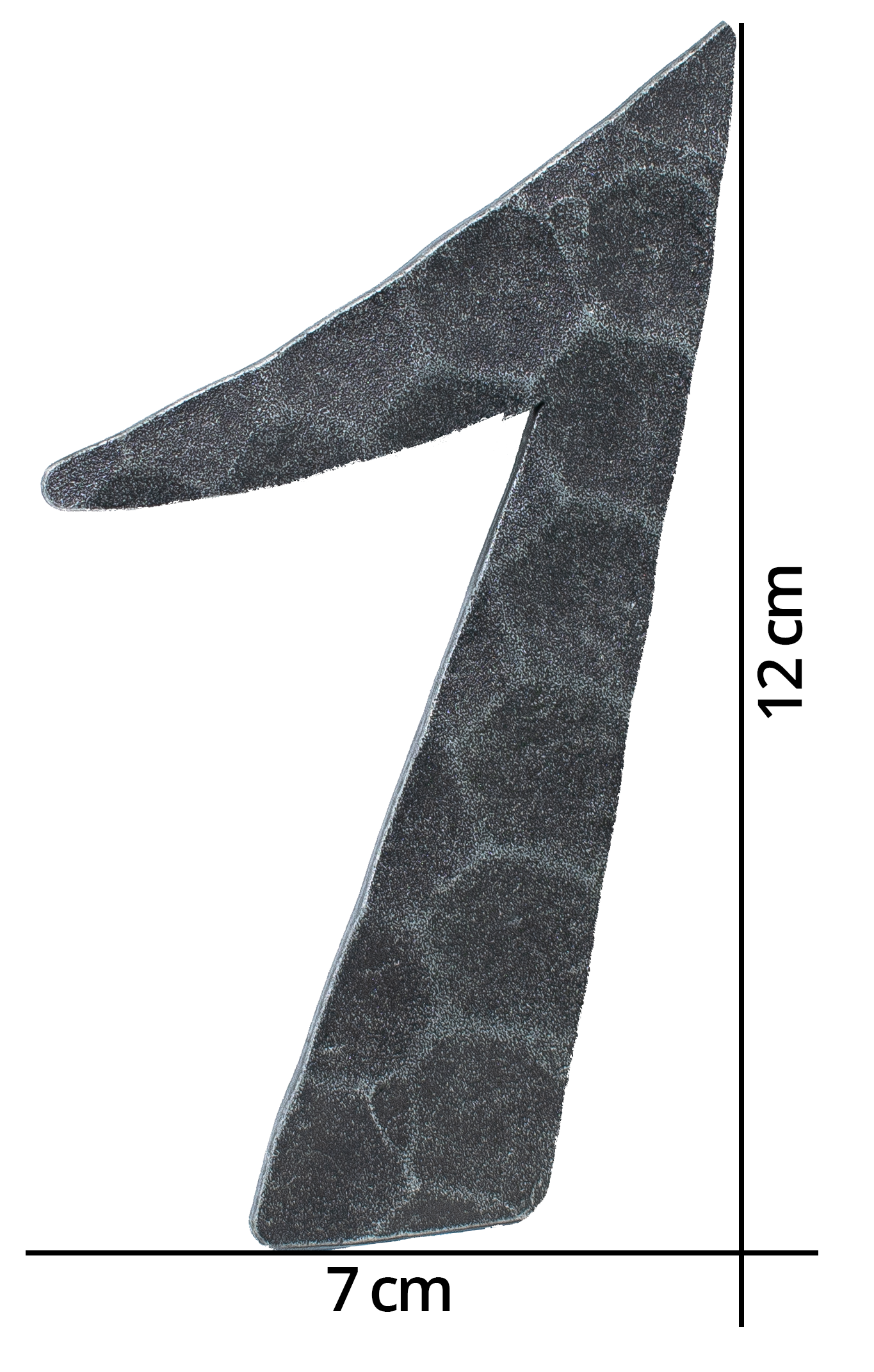 Hausnummer 1 - Abmessung 12x8 cm - Material 4 mm gehaemmert - Stahl -Roh- S235JR-30-3111.8