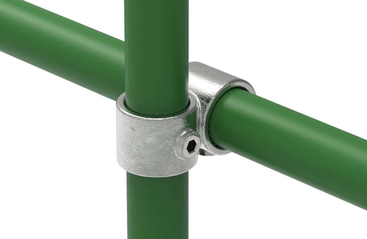 Rohrverbinder - Kreuzstueck vorgesetzt 90° reduziert - 161D48-C42 - 48-3 mm; 42-4 mm - 1 1-2-; 1 1-4- - Feuerverzinkt u. Elektrogalvanisiert-161D48-C42