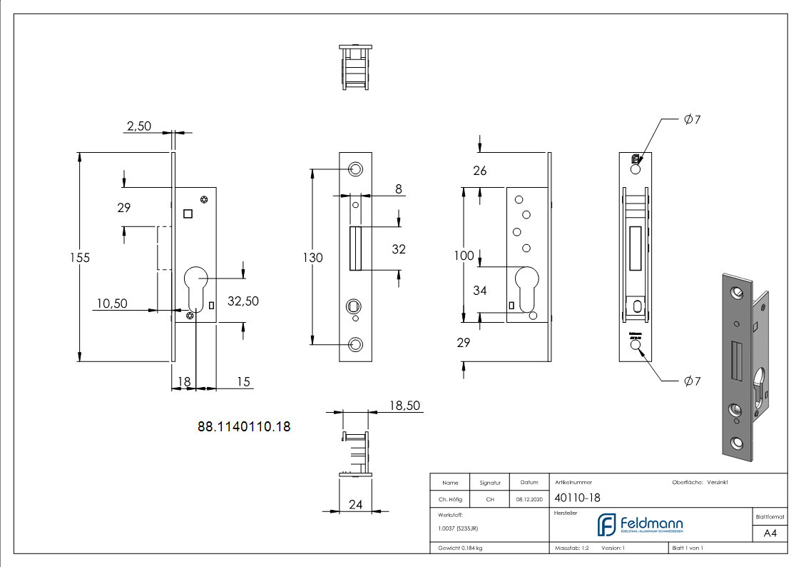 Rohrrahmen-Riegelschloss- Dornmass 18mm-88-1140110.18