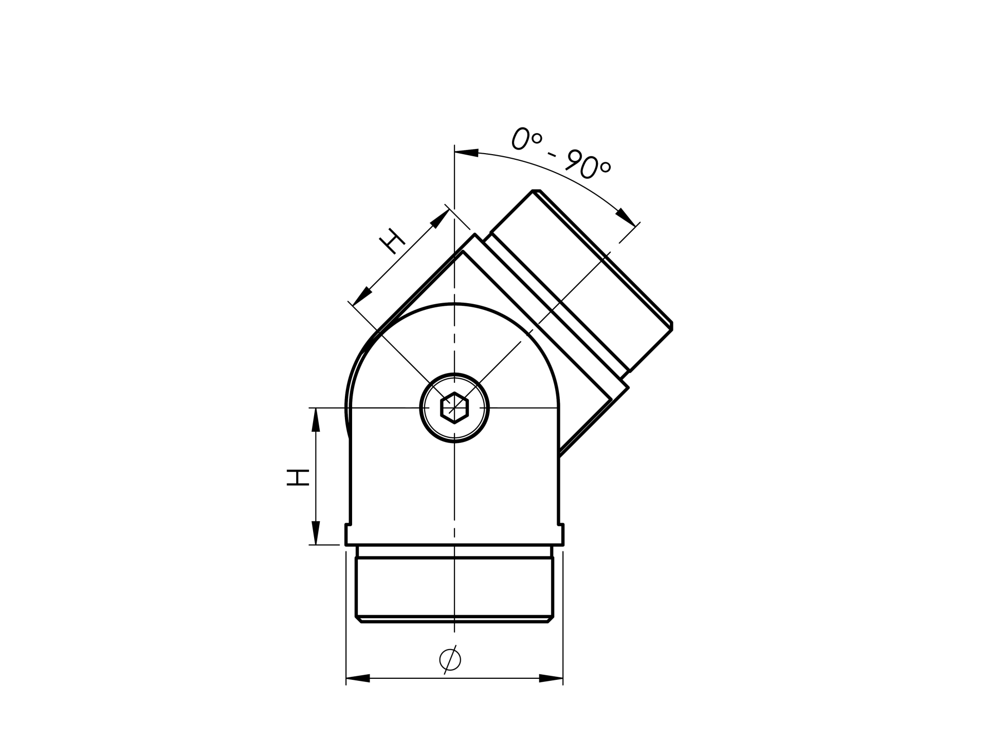 Gelenkstueck V2A Edelstahl fuer Rundrohr Ø 48-3x2-0 mm – Verstellbares Rohrgelenk fuer Handlauf - Gelaender-11-3637-A.4