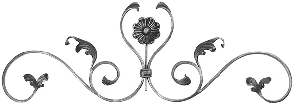 Leichtbarock - Steckelement - Masse- 600x210 mm - Stahl S235JR- roh-30-1758.8