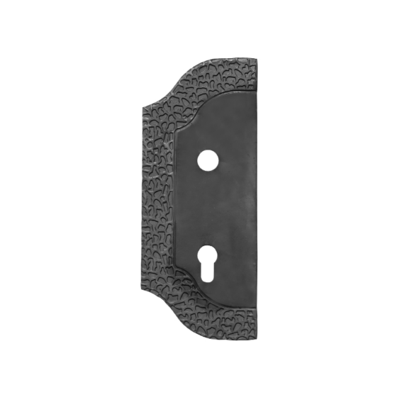 Schloss-Zierplatte Stahl 265 x 107 x 3 mm links D20mm A90-89-11D114ALT90-A.4