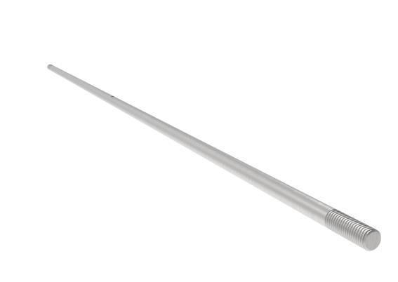 Vordachstab Edelstahl AISI 316 Ø 12 mm L 1000 mm M12 Gewinde geschliffen-89-11A14PR121000M12-A.4