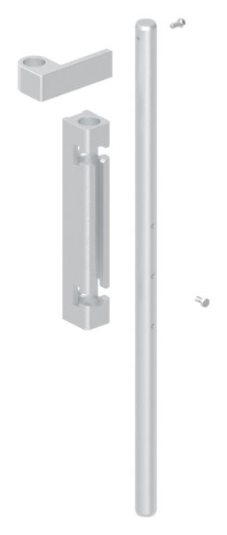 Bodenriegel mit Laenge 490mm- zum Anschrauben- blank-88-1156710-ALU.BL