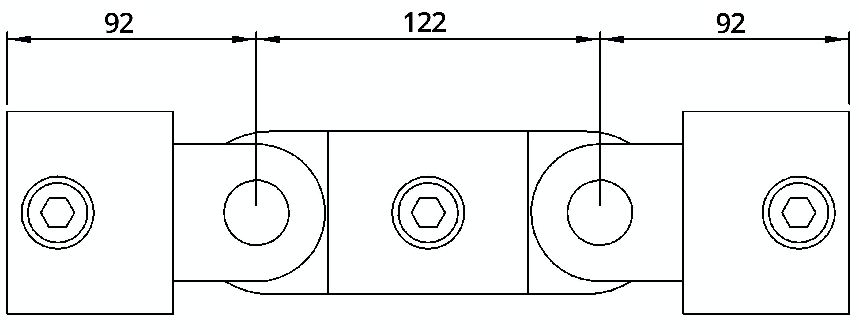 Rohrverbinder - Gelenkstueck doppelt 180° - 167E60 - 60-3 mm - 2- - Feuerverzinkt u. Elektrogalvanisiert-167E60