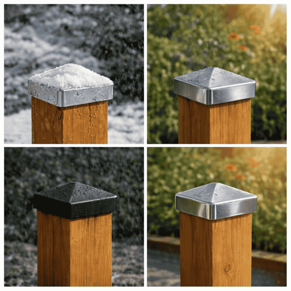 Pfostenkappe 100x100 mm Anthrazit RAL 7016 – 10er Set pulverbeschichtet inkl. Schrauben-60220-100-021