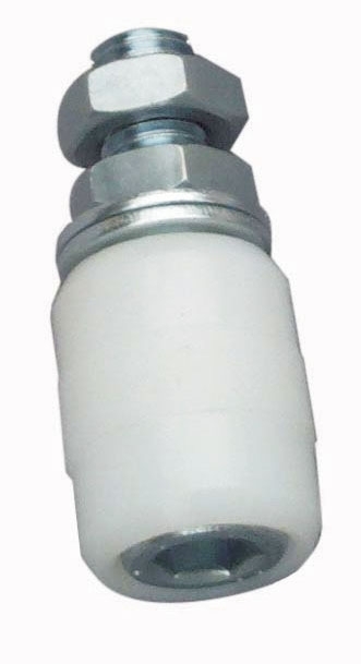 Fuehrungsrolle Nylon weiss Ø 32 mm- Gewinde M12- Stahl verzinkt-89-11H0432W-A.4
