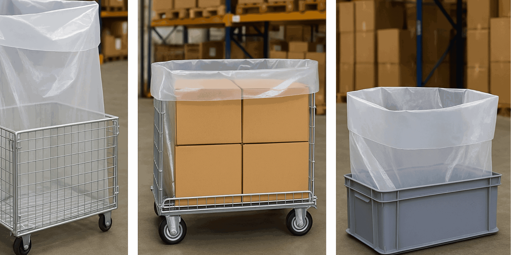 100 Stueck - XXL Muellsaecke 250 Liter Transparent 60my - Extra Reissfest 150cm lang - Profi Entsorgungssack-1SFB700-550X150060